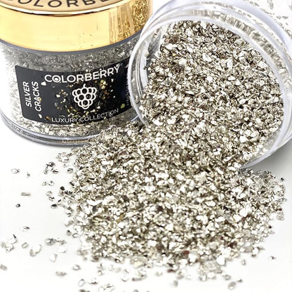 Colorberry Luxury Collection - Small Stone Chips & Glitter to Perfect Your Resin & Jesin Art & Artwork (Silver)