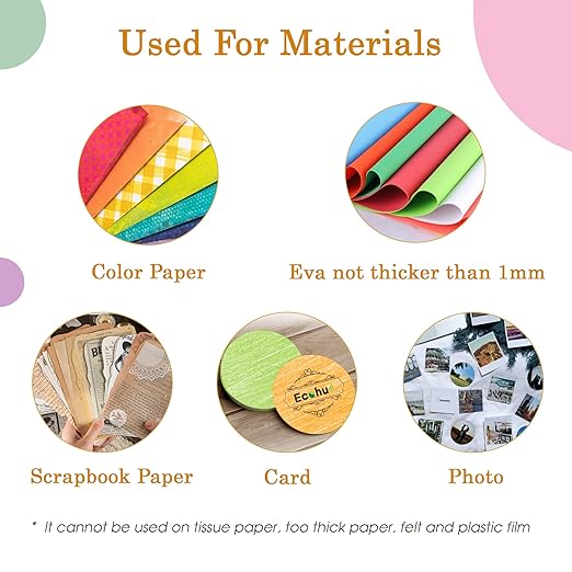 Set 5 Circle Paper Punch 0.3'' / 0.6'' / 1'' / 1.5'' / 2'', Scrapbooking Hole Punches Crafting, Design for Office Supplies, Card Making, DIY Photo Album.