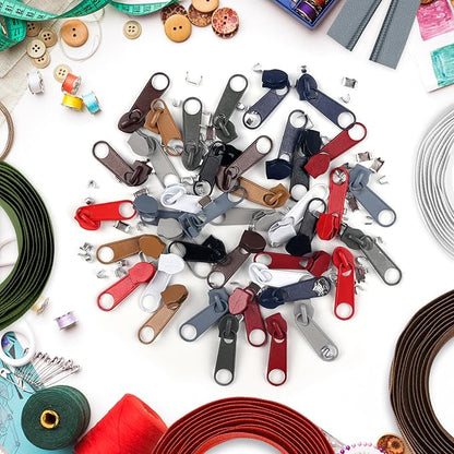 DOITEM 22.2 Yards/ 20 m 10 Pieces Assorted Colors #5 Nylon Coil Zippers, Sewing Zippers Endless Zips with 40 Pieces Zipper Sliders Zip Heads for DIY Sewing Tailor Craft Supplies