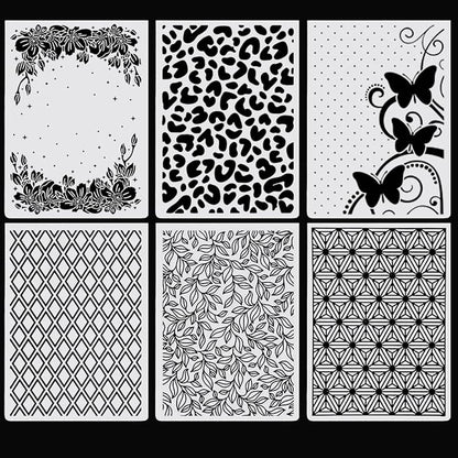 6Pcs Flower Leaf Embossing Folders DIY Craft Paper Card Embossing Template Stencil Paper Card Decorating Mold Plastic Embossing Machine Template for Card Making Scrapbooking Photo Album Decoration