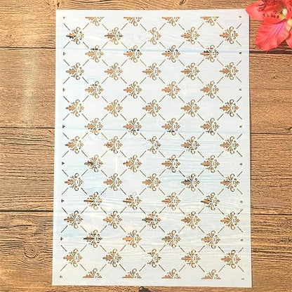 TIAMECH A4 Reusable Small Symbol Lines Stencil for Painting - Grid Texture Layering Template, DIY Wall Art, Wood Furniture, Scrapbook & Crafts (8.3x11.7inch)