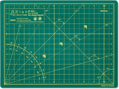 Elan Cutting Mat A4 Green, Self Healing Cutting Mat 9x12 Inch, 5-Ply Craft Board Green, Hobby Board for Crafts 9x12 Inch