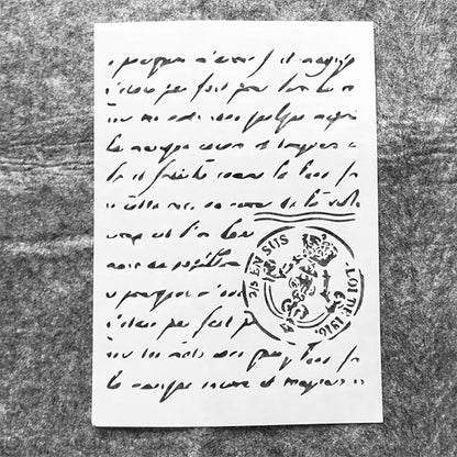 TIAMECH A4 Reusable Script Stamp Stencil for Painting - Vintage Paragraph Letters Layering Template, DIY Wall Art, Wood Furniture, Scrapbook & Crafts (8.3x11.7inch)