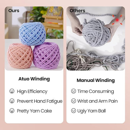 Winartton Electric Yarn Winder for Crocheting, Heavy-Duty Yarn Ball Winder 10 oz Large Capacity, Automatic Yarn Cake Winder Spinner Roller, Crocheting Tools Supplies for Knitting Lovers(Patented)