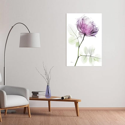 Empire Art Direct FramelessTempered Glass Wall Art, Decorative Art for Wall, X-ray Pink Rose Print, Living Room, Bedroom, Home Office, Ready to Hang, 48" x 32"