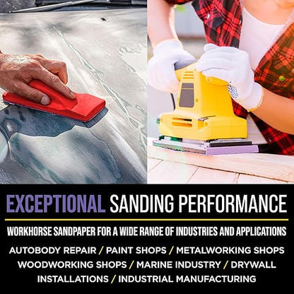 Dura-Gold Premium 40 Grit PSA Purple Film Ceramic Longboard Sandpaper, 2-3/4" Wide Continuous 12 Yard Roll - Self Adhesive Stickyback for Auto & Wood Air File Long Board Sanders, Hand Sanding Blocks