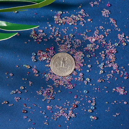 240g Mini Glass Bubble Beads 0.6-3mm Droplet Fillers Crystal Micro Caviar No Hole for Resin Inclusion DIY Pendant Jewelry Crafts Nail Art Decoration, 8 Colors