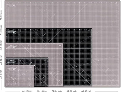 Elan Cutting Mat A4 Black & Taupe, Self Healing Cutting Mat 9x12 Inch, 5-Ply Craft Board Black, Hobby Board for Crafts 9x12 Inch