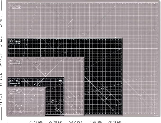 Elan Cutting Mat 36x60 Black & Taupe, Extra Large Self Healing Cutting Mat 36 x 60 Inch, 5-Ply Craft Board Black, Hobby Board for Sewing and Quilting