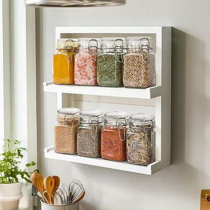 ComSaf Small Glass Jars with Airtight Lid Set of 6, Spice Jars 8 oz, Mason Jars 8 oz, Small Canning Jar, 8oz Jars with Lids for Kitchen, Jam, Jelly, Honey, Herb, Candy, Beans, Dessert, Sugar, Parfait