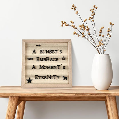 Pre-Cut Letters for Felt Letter Board, 736 Pieces Including Characters, Numbers, Symbols, Daily Words Cursive Letters with Sorting Tray for Changeable Plastic Message Boards (Black)