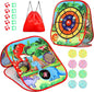 Bean Bag Toss Game for Kids/Double-Sided Foldable Cornhole Board/Backyard Beach Yard Outdoor Toys for Kids Ages 4-8/5-Second Setup/Party Supplies for Kids
