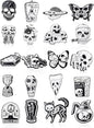 BBTO 20 Pieces Enamel Pins Skull Spooky Skeleton Enamel Pins Set Black Decorative Cartoon Goth Skull Horror Dark Brooch Cute Lapel Buttons for Jacket Backpack Hat Halloween