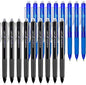 Vanstek 18 Pack Retractable Erasable Gel Pens Clicker, 9 Black & 9 Blue, Fine Point(0.7), Make Mistakes Disappear, Premium Comfort Grip Black & Blue Ink for Writting, Note Taking and Crossword Puzzles