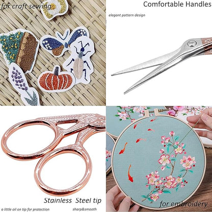 BIHRTC 3.6 Inch Embroidery Scissors Small Precision Embroidery Scissors Stainless Steel Crafting Shears for Needlework Threading Sewing Handcraft Crochet Artwork DIY Tools