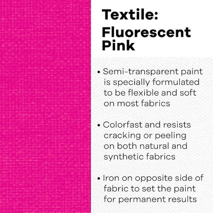 Jacquard Products Textile Color Paint FL, Fluorescent Pink, One Size
