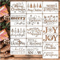16pcs Merry Christmas Stencils for Card Making Reusable Drawing Believe Christmas Stencils for Painting on Wood Signs, Crafts, Wall Decorations