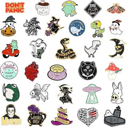 20/40/50 PCS Cute Enamel Backpack Pins, Funny Enamel Pins Bulk Set Cool Button Pins Aesthetic Brooch Lapel Pins Anime for Backpacks, Jackets, Hats, Kids, Girls