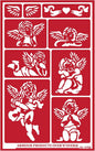 Over'N'Over Reusable Glass Etching Stencils – Durable Self-Stick Designs for Glass, Mirrors, and Ceramics with Armour Etch Cream – 5” x 8” Stencil Sheet - Cherubs