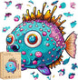 Wooden Puzzles for Kids,100 Pieces Ocean Puzzle,Unique Fish Shaped Wooden Puzzle, Preschool Puzzle Toys, Give Your Kids/Grandchildren, Suitable for Family Games