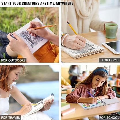 Sketch Book, 5.5" x 8.5" Sketchbook with 60 Sheets (68lb/100gsm), 2 Pack Drawing Pad Acid Free Drawing Book Sketch Pad for Kids Adults Beginners Artists (2 pcs Black)
