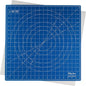 The Quilted Bear Rotating Cutting Mat 18" x 18" - Locking & Rotating Self Healing Cutting Board for Sewing, Fabric & Effortless Quilting - 360 Degree Sewing Supplies Mat for Craft Table (Blue)