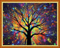DMCVIVR Stamped Cross Stitch Kits for Adults Beginners Embroidery Kits 11CT Needlepoint Kits Cross Stitch Patterns Embroidery Patterns&Magic Night Light Tree 16x20 inch
