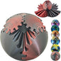 Gear Ball 3D Printed Spin Cube Fidget Toy, Sphere Stress Toy, GearSphere Desk Toy for Anxiety Relaxing (Laser Dark Red)