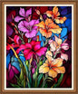 Disnesart Cross Stitch Stamped Full Embroidery Kits DIY 11CT Cotton Thread Printed DIY Needlepoint Kits Craft Needlework Set Cross-Stitch Stamped Sets-Colorful Flowers 16x20 inch