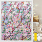 Window Privacy Film Rainbow Film Stained Glass 3D Static Cling Decorative Window Sticker for Bathroom,Front Door,Home Heat Control UV Blocking Non Adhesive,Peach Blossom 17.5 x 78.7 inches