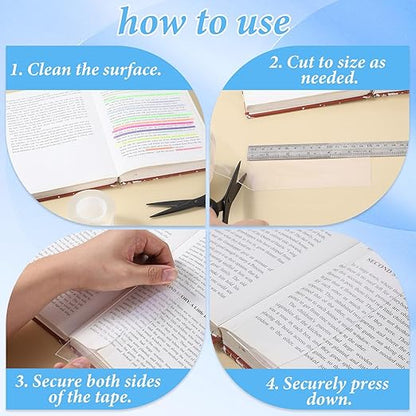 Clear Book Binding Tape 2 Inch Wide Archival Safe Acid-Free Book Repair Tape for Broken Pages Waterproof Adhesive Books Binding Tapes Material for Reinforcing Books Spines(2 Inch x 16.5 Feet)