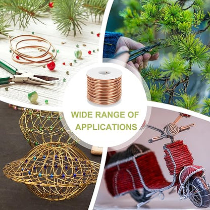MECCANIXITY 9 Gauge Anodized Aluminum Craft Wire Bendable Bonsai Training Wire 56 Feet 3mm for Sculpting Crafts Wreath Floral Beading Jewelry Making, Copper Tone