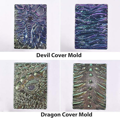 2 Set Cover Mold Dragon Resin Eye Devil Table Decoration Flower 3D Chocolate Silicone for Candle