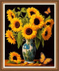 Disnesart Cross Stitch Stamped Full Embroidery Kits DIY 11CT Cotton Thread Printed DIY Needlepoint Kits Craft Needlework Set Cross-Stitch Stamped Sets-Sunflower Vase 16x20 inch
