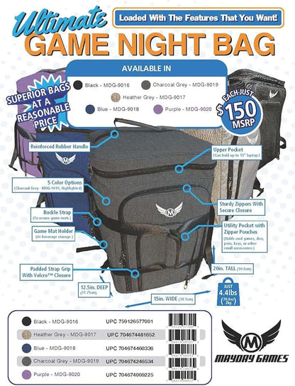 Ultimate Board Game Travel Bag – Durable Storage Case for Up to 10 Games, Water-Resistant, Adjustable Strap & Handles – Perfect for Game Nights, Conventions & Tournaments (Parent) (Blue)