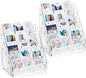5 Tier Acrylic Card Display Stand, Clear Display for Greeting Cards, Sports Cards, Postcards, Stickers & Brochures (2 Pack)