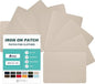 Iron on Patches for Clothes, 8 Pieces Patches for Cloth, 100% Cotton Fabric Patches for Clothing, Bag, Hat Repair, Clothing Repair Decorating Kit 3.7" by 4.9" (9.5 cm x 12.5 cm, Beige)
