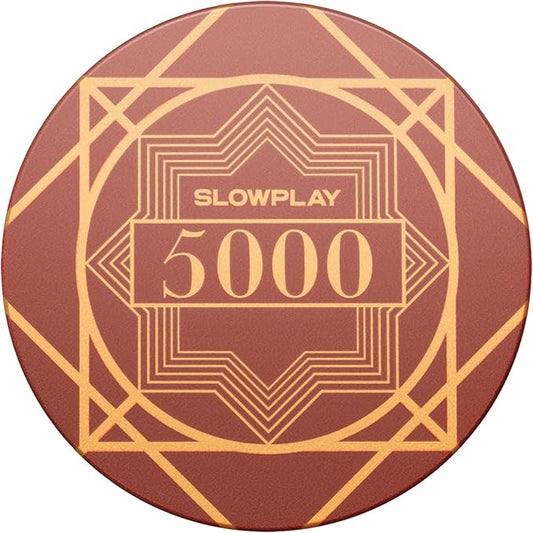 SLOWPLAY Nash Ceramic Poker Chips in Bulk, Casino Grade Ceramic 10-Gram Poker Chip for Texas Hold'em, 39mm Professional Chips Pack of 50 with Denomination of 5000