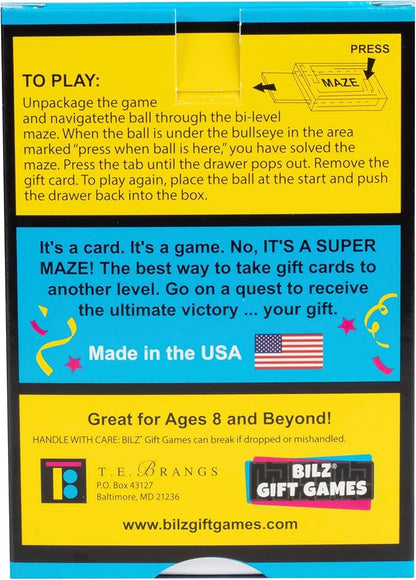 BILZ Money Puzzle - Brain Teasing Maze for Cash or Gift Cards - Fun Way to Give Gifts - Perfect for Easter Baskets and Holiday Presents - Reusable Puzzle for Kids, Adults and All Ages (2 Pack)