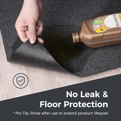 WELKIN Oil Spill Mat (60" x 36"), Absorbent Oil Pad Protects Floor, Garage Floor Mat for Under Car Driveway, Waterproof Backing, Durable & Cuttable