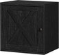 FUSUNBAO Magic DIY Cube Storage Organizer Stackable Cubes for Home Books Clothes Toy-Modular Cubby Storage System-Office Cubical-Bookcase Closet (Black, Door Cube)