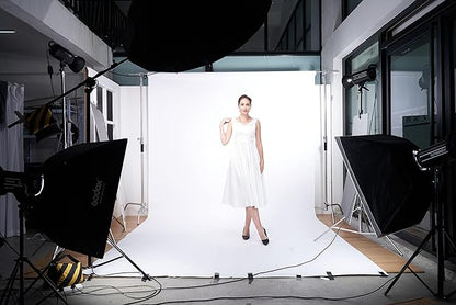 Yizhily Seamless Photo Photography Background Paper Backdrop Paper Roll for Photoshoot and Videos, 82" x16', Arctic White