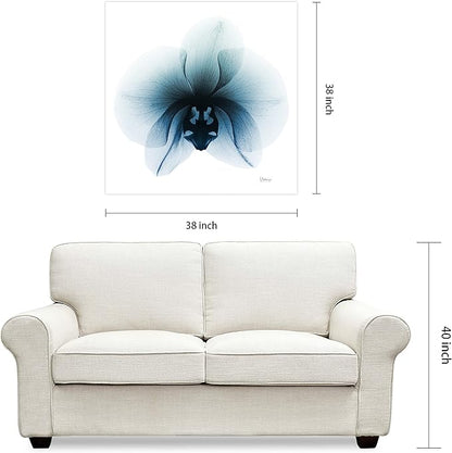 Empire Art Direct Frameless Free Floating Tempered Glass Panel Graphic Wall Art Ready to Hang, 38" x 38", Glacial Orchid