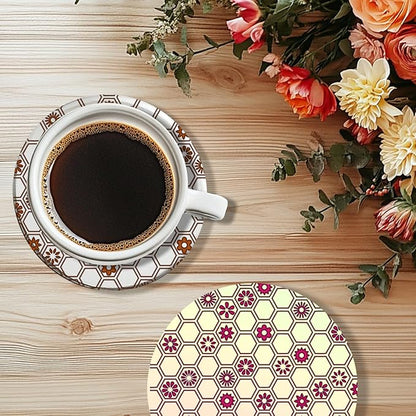 CHGCRAFT Honeycomb Pattern Polymer Clay Texture Sheet Flowers and Hexagonal Silicone Texture Mat for Polymer Clay Making Earrings Jewelry DIY Crafts 5.5 × 5.5 Inch