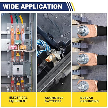 haisstronica 10pcs 6 AWG - 1/2" (M12) Battery Cable Lugs, Heavy Duty Copper Wire Lugs with 10pcs 3:1 Adhesive Heat Shrink Tubing, 6 Gauge Wire Connectors Battery Terminal Connector, Battery Cable Ends