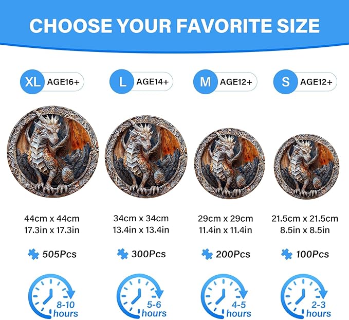 Wooden Puzzles for Adults, Cave Dragon Puzzles, Wooden Flat Puzzles with 3D Visual Effect, Birthday Gifts for Women Men (XL-17.3 * 17.3in 505pcs)