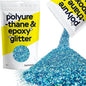 Hemway Polyurethane & Epoxy Resin Glitter 100g / 3.5oz Metallic Crystal Flake Additive for Flooring Jewelry Tumblers Glass Pigment - Fine (1/64" 0.015" 0.4mm) - Ocean Blue Holographic