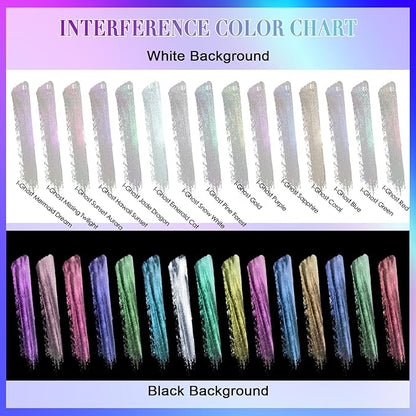 Matio Interference Mica Powder, 1.06oz/ 30g Missing Twilight Chrome Powder, Pearlescent Effect Color Shift Pigment for Epoxy Resin, Makeup Shimmer, Nail Polish,Soap Dye,Candle Making,Paint