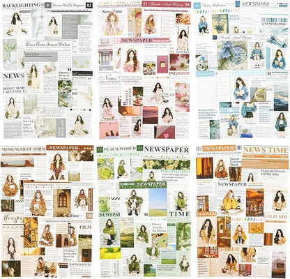6Pcs Girl Sticker Book Set, Pre-Cut Scrapbook Kits for Journal Supplies DIY Crafting Planner, with Organizer