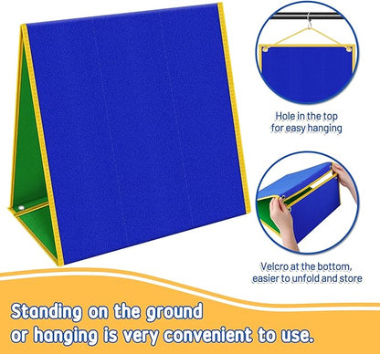 Foldable Felt Board - Double-Sided Flannel Story Board for Preschool Learning, Interactive Storytelling & Play | 13" x 12" Portable Felt Play Board for Home & Classroom Use